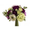 Allstate FBQ368-PU-GR 9 in. Ranunculus Bouquet Purple-Green- Pack of 6 FBQ368-PU/GR
